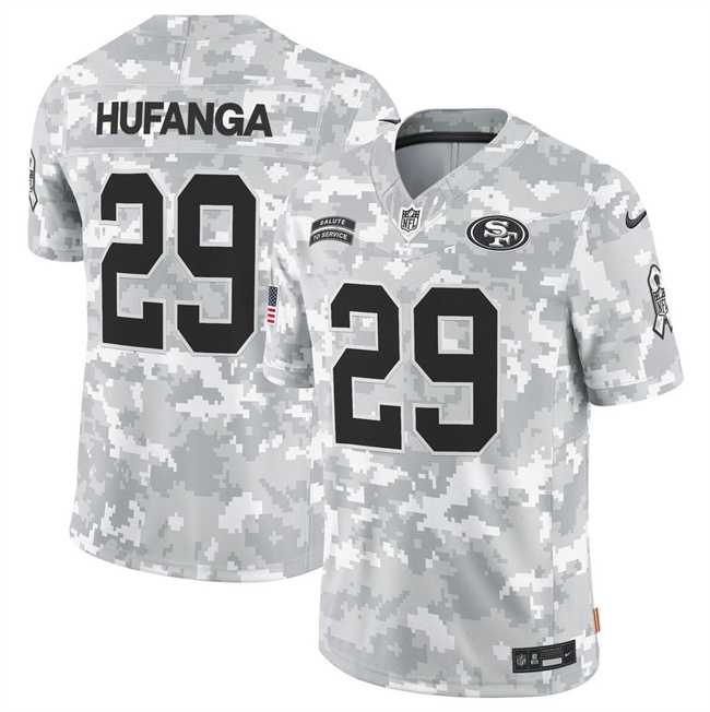 Mens San Francisco 49ers #29 Talanoa Hufanga 2024 F.U.S.E Arctic Camo Salute To Service Limited Stitched Jersey Dyin->san francisco 49ers->NFL Jersey